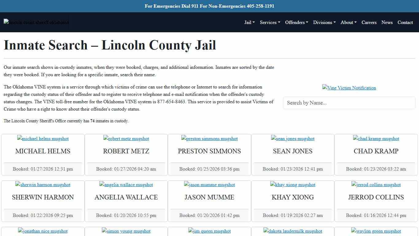Inmate Search Lincoln County Sheriff's Office